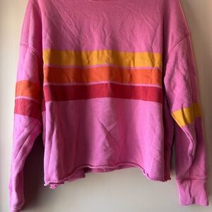 Aerie pink stripe sweatshirt